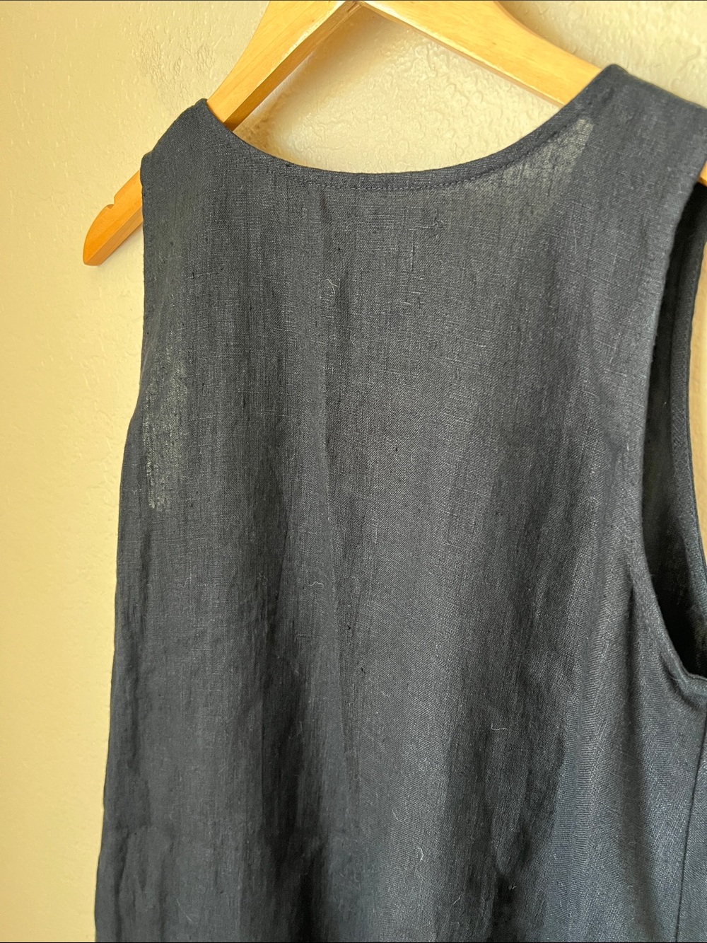 Pyne & smith black European flax linen sleeveless dress S - Picture 8 of 8